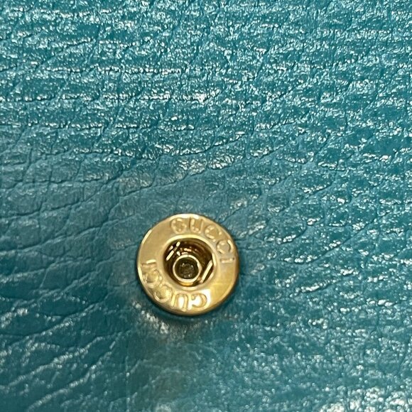 Gucci Blue Pebbled Leather Swing Continental Wallet - Preowned - Picture 14 of 16